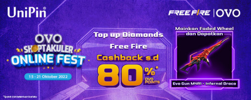 Top up Diamonds Free Fire dan Mainkan Faded Wheel! - Dapatkan Evo Gun M4A1- Infernal Draco & Cashback 80% OVO Points